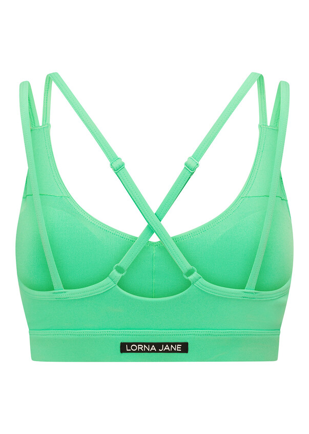 Fitkin Women's Neon Green Front Zipper Sports Bra