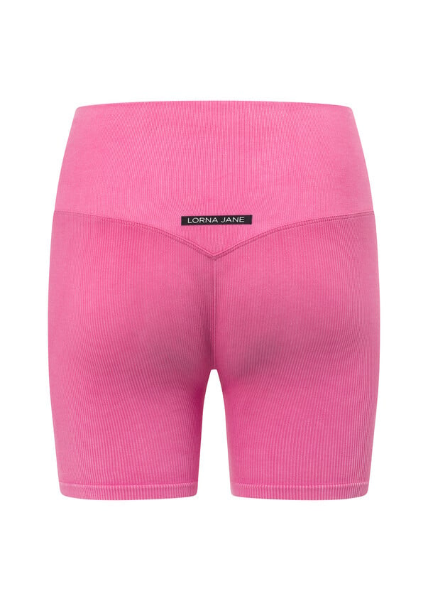Shop Allure Ribbed Biker Shorts 1B512-PINK pink