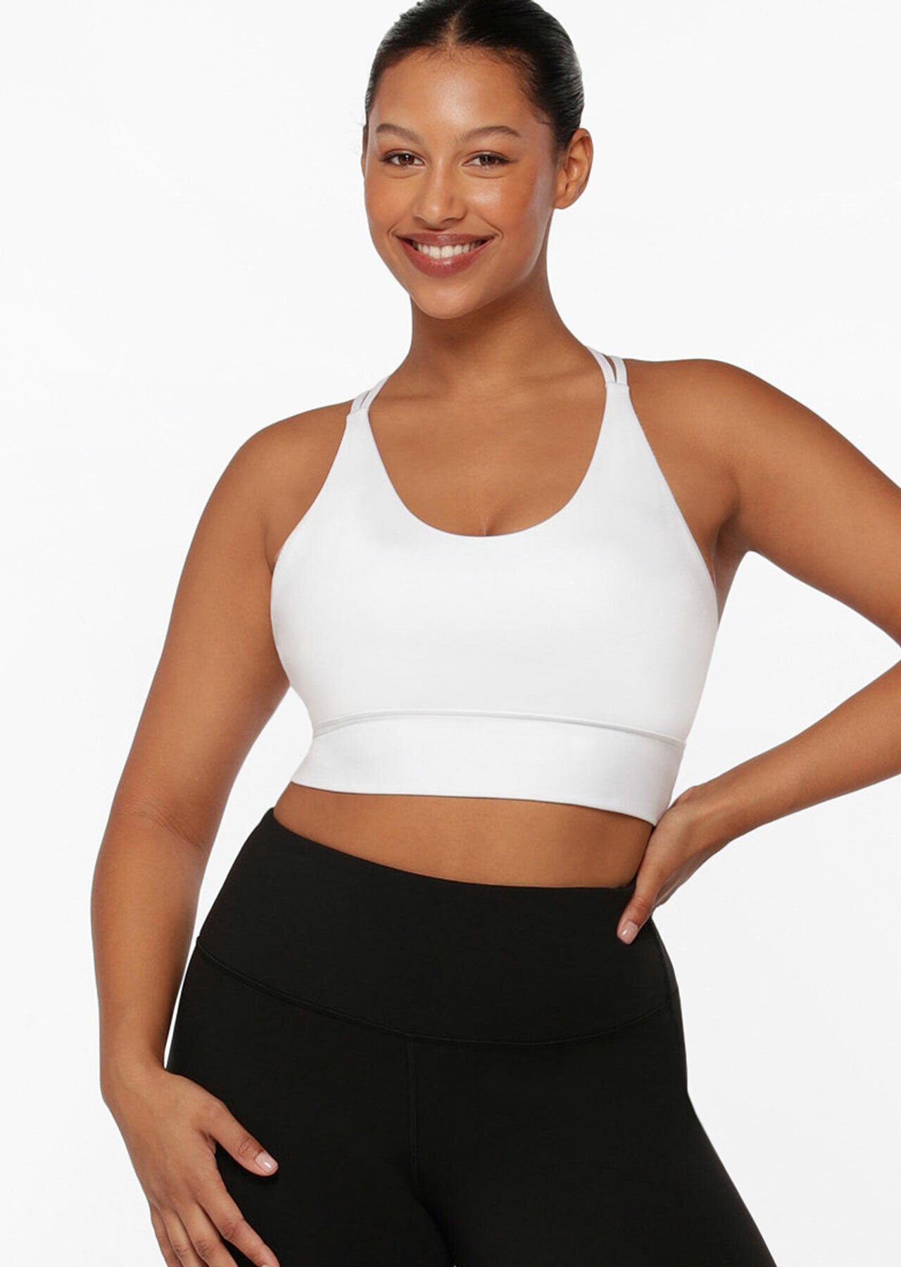 White longline cheap sports bra