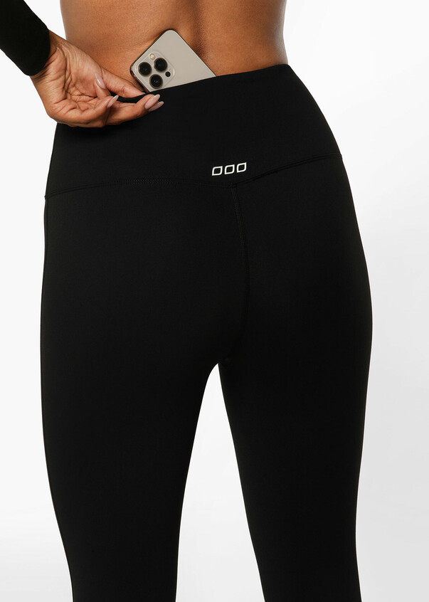 Lined Women's Thermal Leggings From Leather Imitation Black #H2096