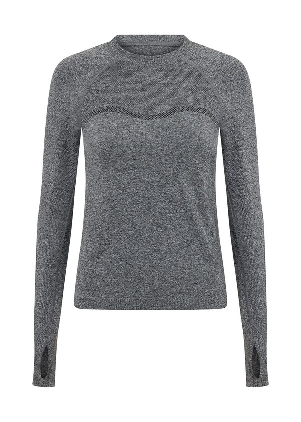 Ladies Sofi Seamless Technical Long Sleeve Shirt (Light Grey)