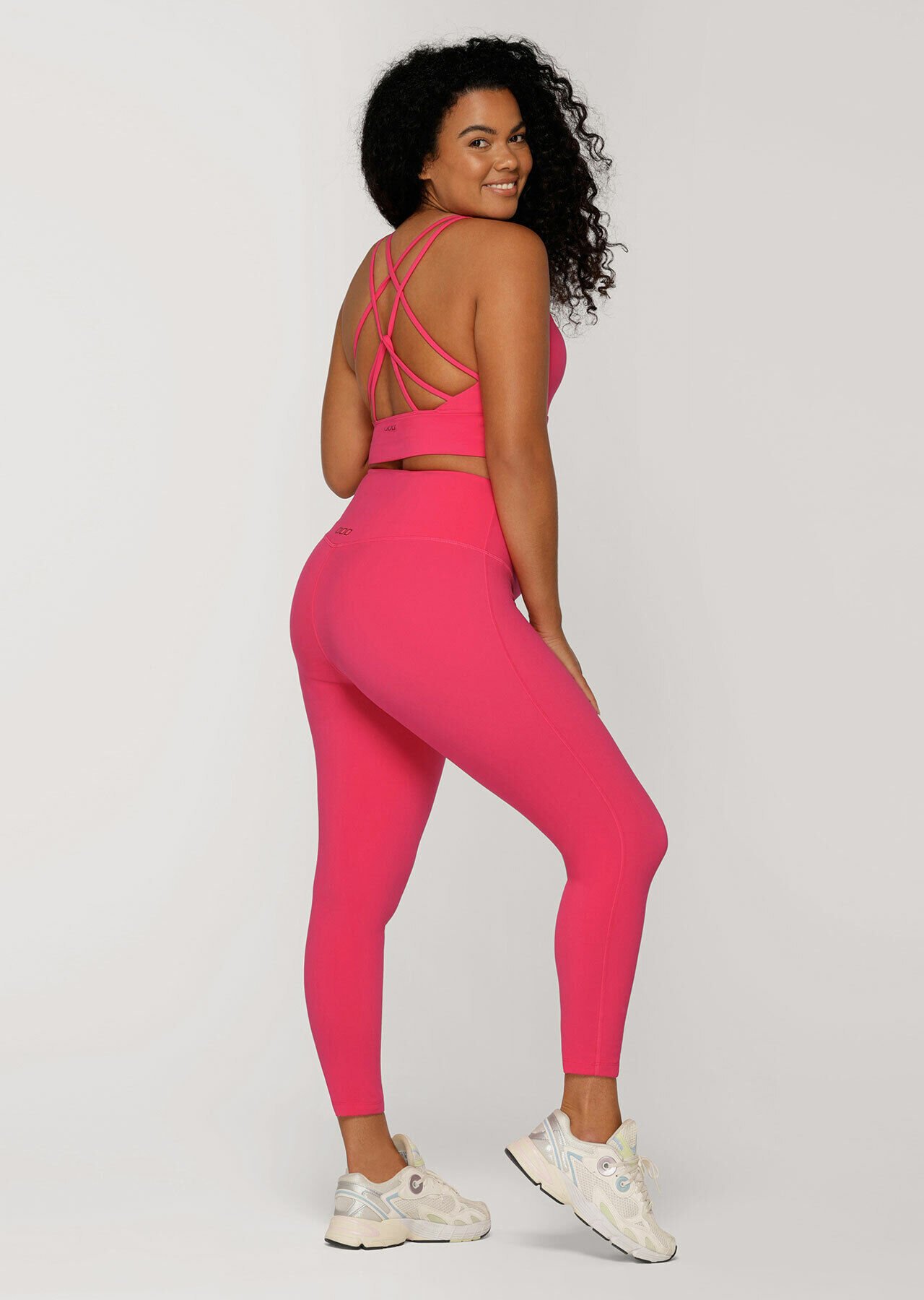 Hot Pink 2 Colour Block Soft Rib Gym Leggings | PrettyLittleThing
