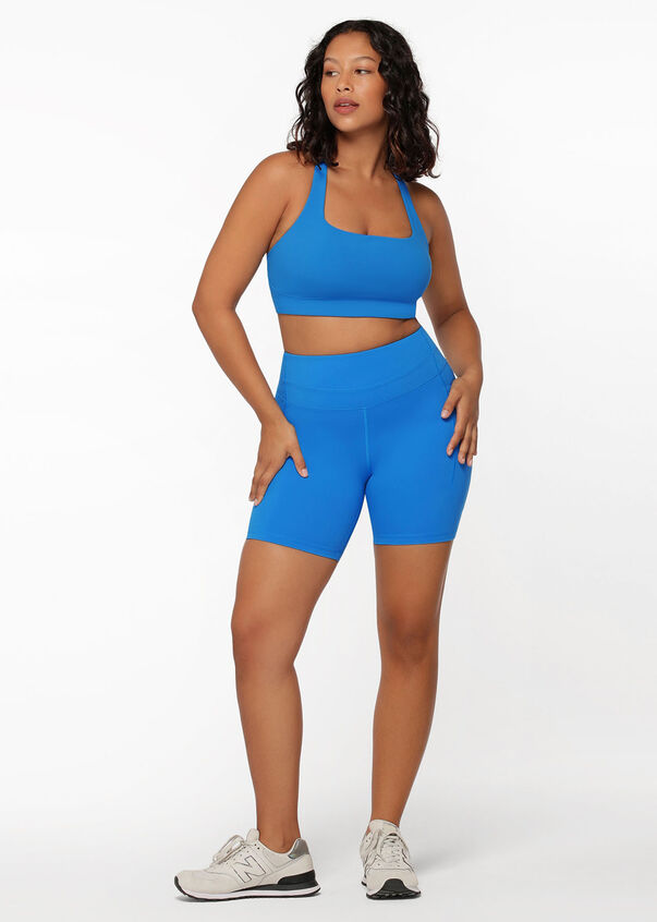 Curved Recycled Sports Bra Blue Lorna Jane AU