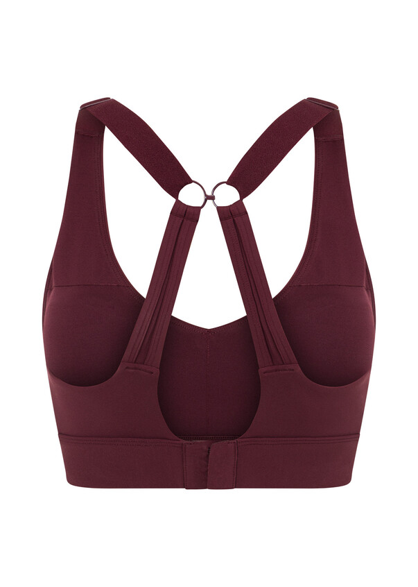 DressBerry Maroon Solid Non-Wired Lightly Padded Sports Bra 27620