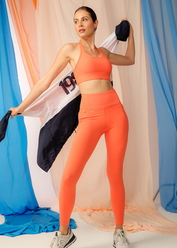 Orange Fading Women's Polyester Spandex Casual Leggings XS to 2XL 
