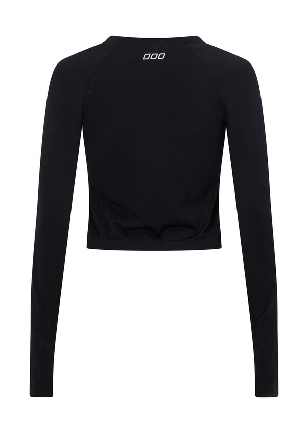 Buy HIIT women round neck long sleeves ribbed cropped sweatshirt grey  Online