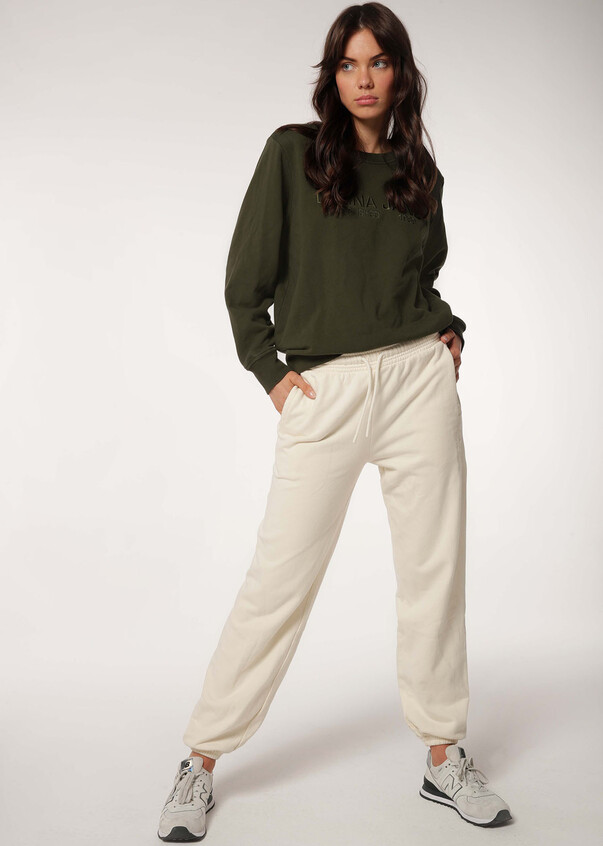 Versatile Cozy Cotton Sweat Pants Plain Fleeced Tapered Pants in