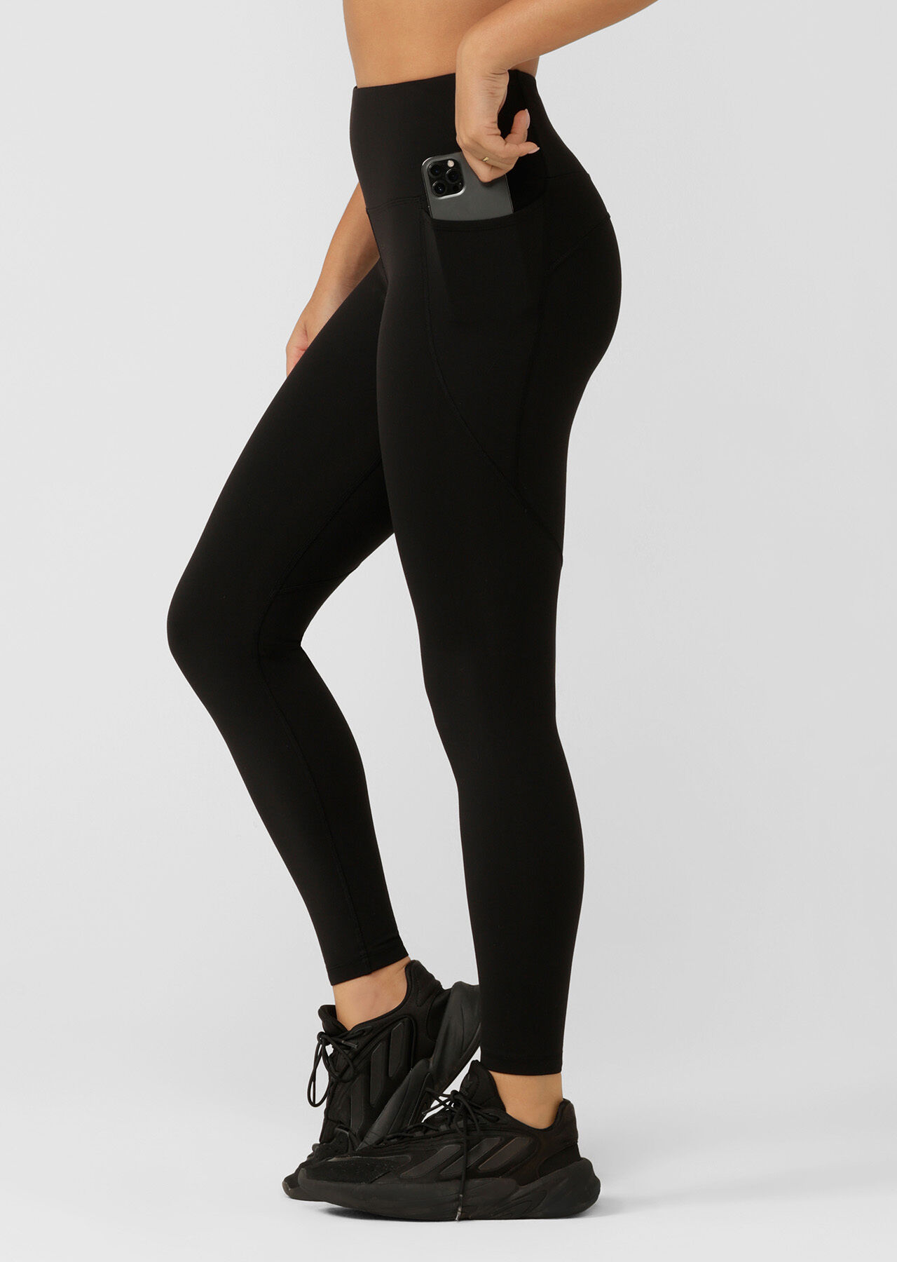 Buy Womens Girls Gym wear Yoga Leggings Workout Track Pant with 2 Side  Pockets and one Zip Waist Pocket/Stretchable Tights/Highwaist Sports  Fitness Black at Amazon.in