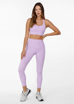 Sports Bra Widened Shoulder Strap Zipper Closure Sweat Absorbing Breast  Support Polyester Front Closure Workout Bra Women Underwear-Purple