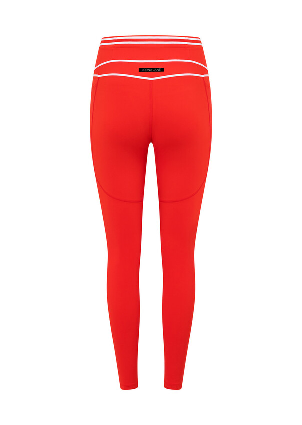 Fast Pace Recycled Booty Full Length Leggings, Red