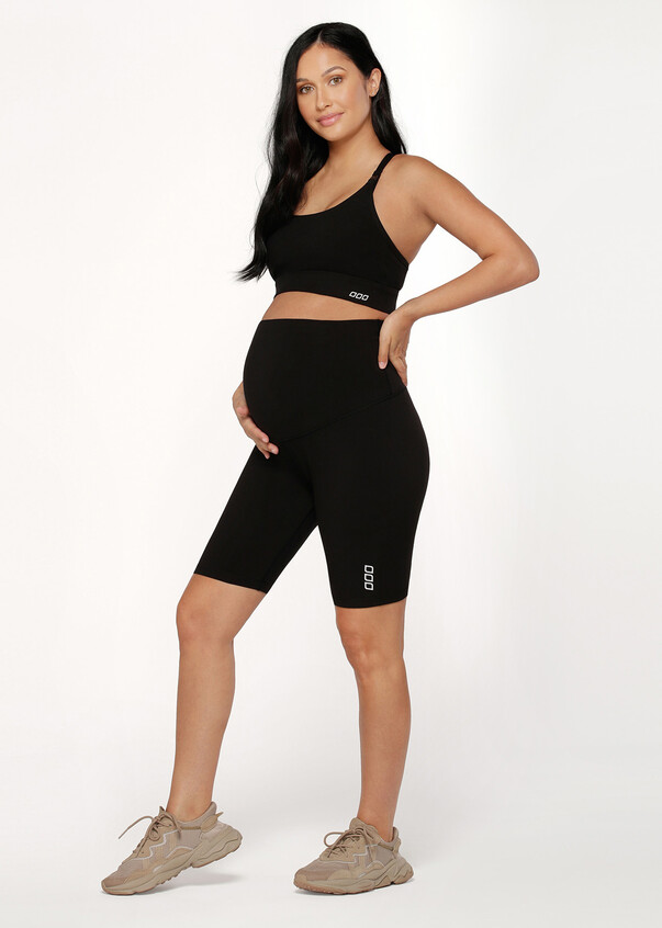 Kindred Bravely Maternity & Postpartum Bike Shorts with Pocket  Over The  Belly Stretchy Maternity Biker Shorts (Black, Small) at  Women's  Clothing store