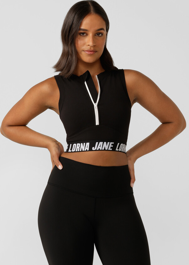 Lorna Jane, Intimates & Sleepwear, Lorna Jane Zip Front Racerback Sports  Bra Black Xs