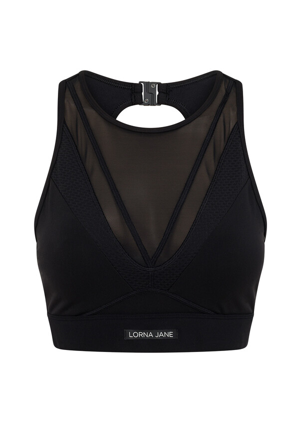 Lorna Jane Womens High Impact Sports Bra $80 Black Size XL ZP-7653