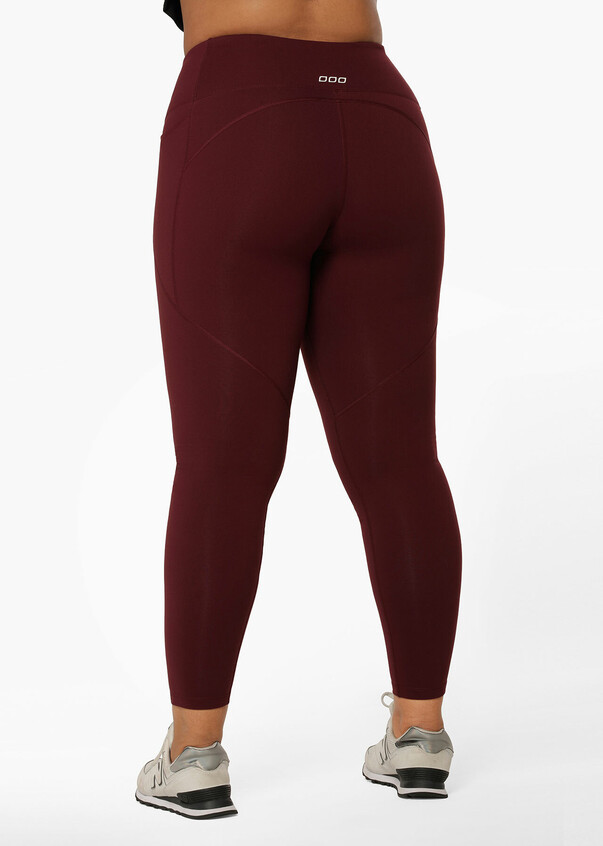 Fabletics Leggings Womens XS High Waisted Seamless with Mesh Band BURGUNDY  