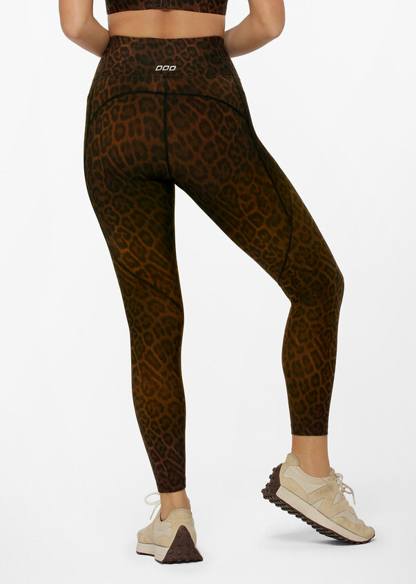 Amy Leopard Print Leggings in Brown