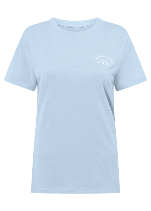 Lorna Jane Lorna Jane Lotus T-Shirt, Blue, Short Sleeve