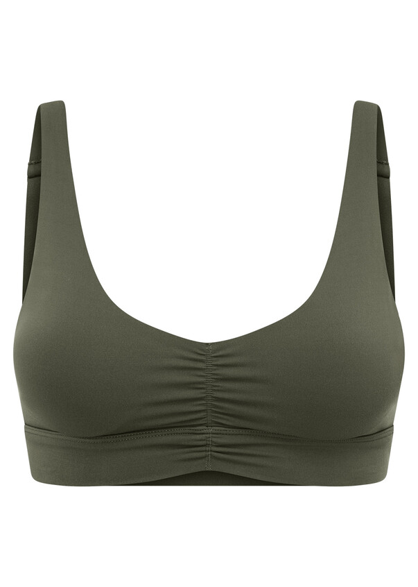 Leonisa Seamless Reversible Sports Bra in Green Camouflage - Busted Bra Shop