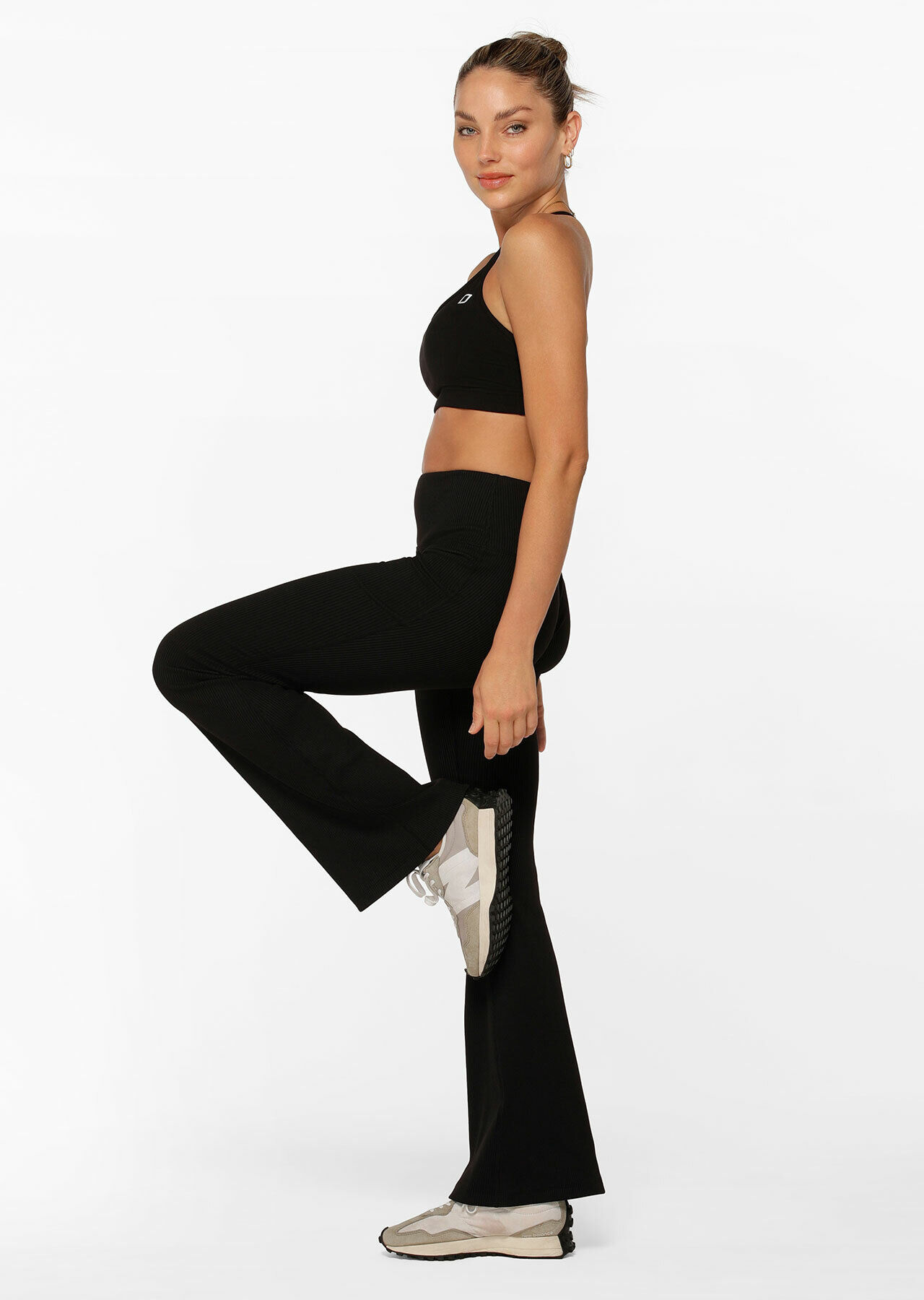 Retro Ribbed Flares | Black | Lorna Jane USA