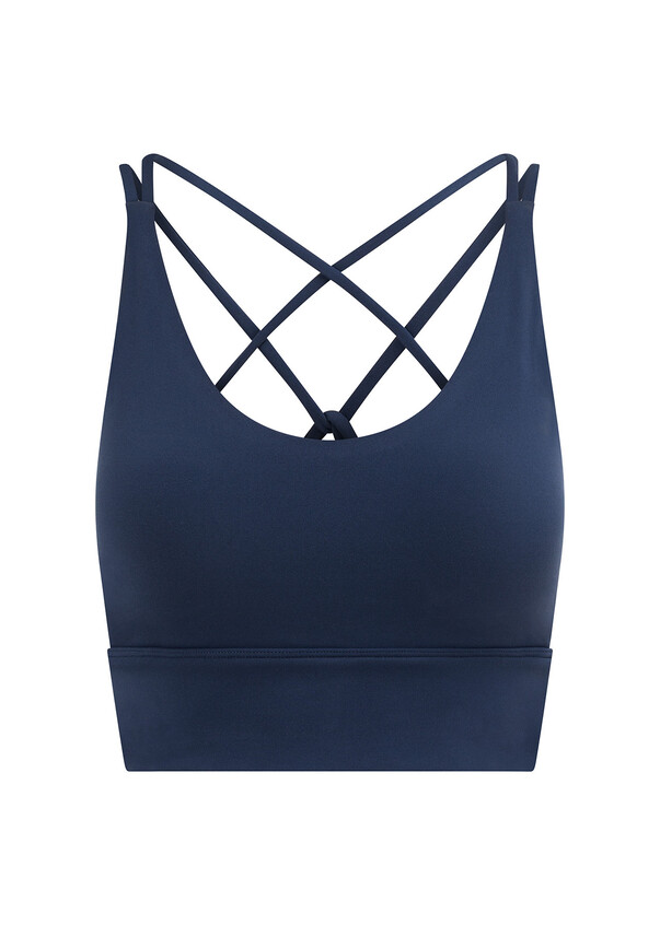 BRA - blue merino jersey 140 gr sports bra for woman, Rewoolution