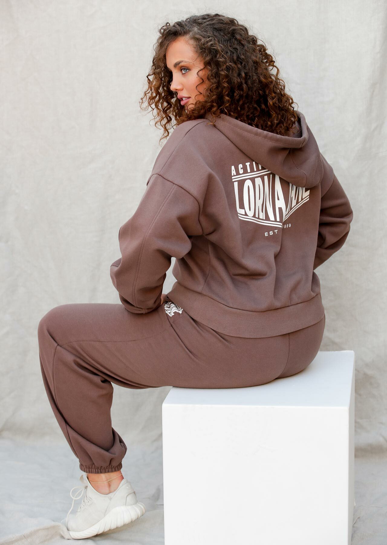 Active Nation Grown On Neck Hoodie Brown Long Sleeve Lorna Jane USA