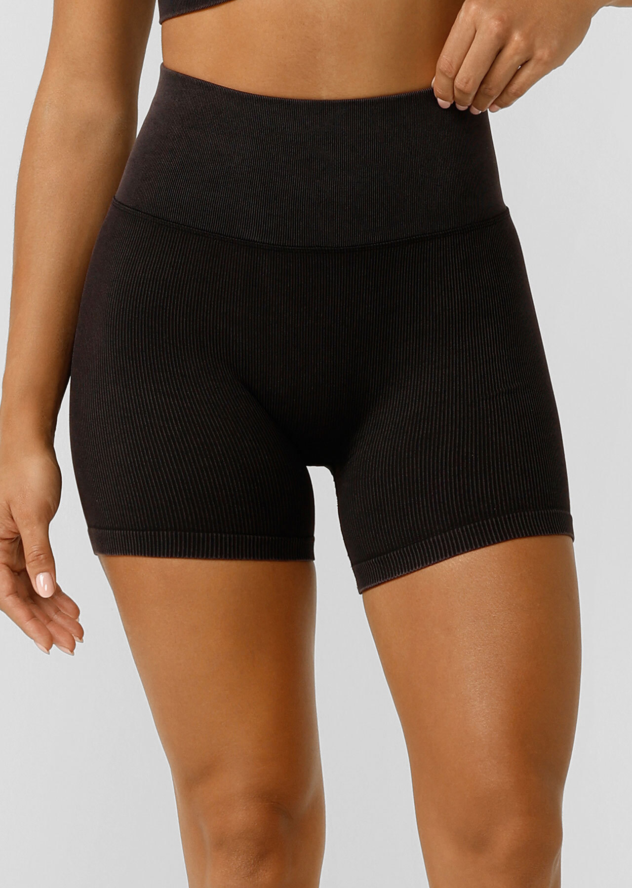 It Girl Wide Rib Seamless Bike Short, Brown