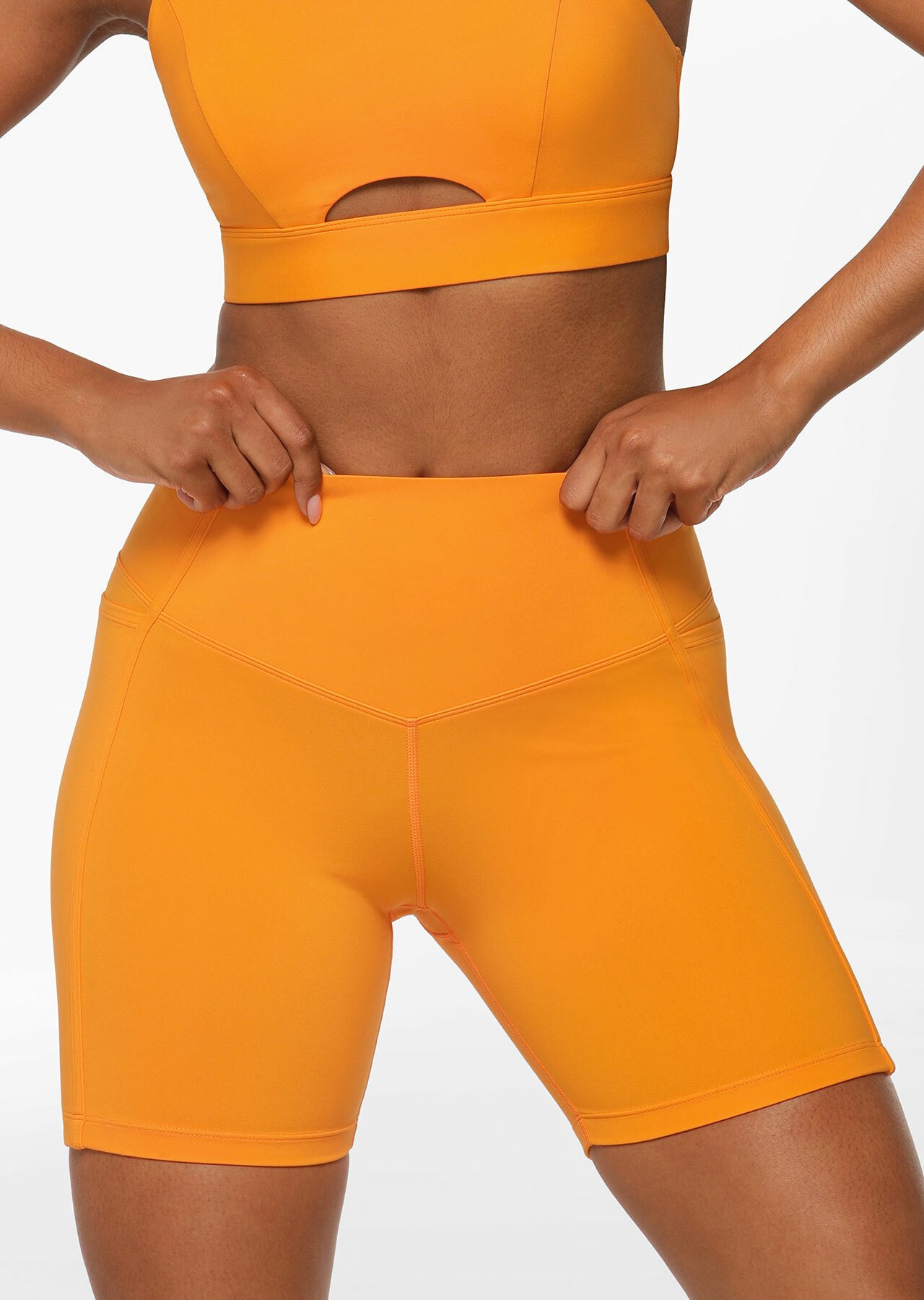 Elevate Phone Pocket Bike Short | Orange | Lorna Jane USA