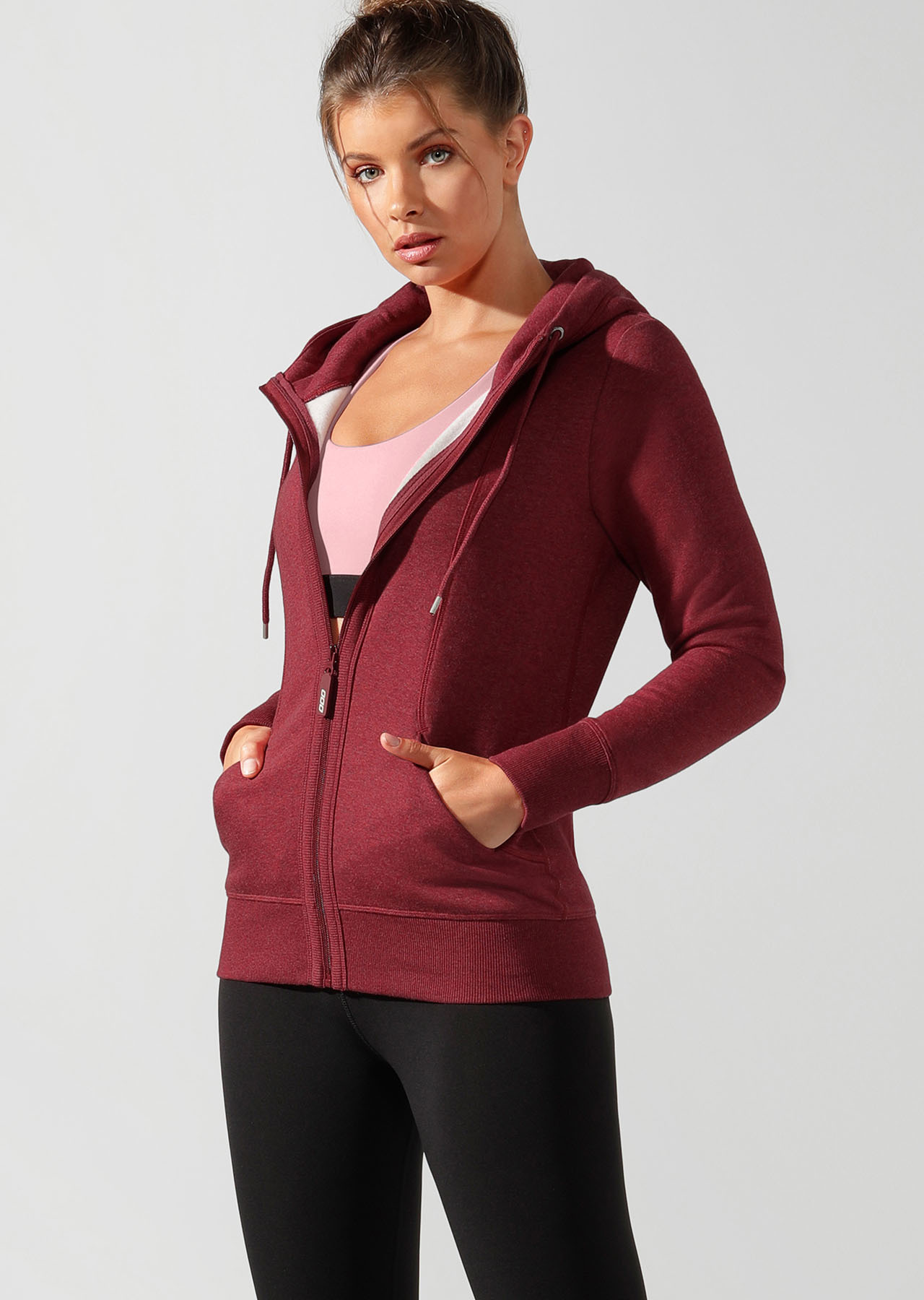 LJ Active Hoodie Cherry Marl Cherry Marl Long Sleeve Lorna Jane USA