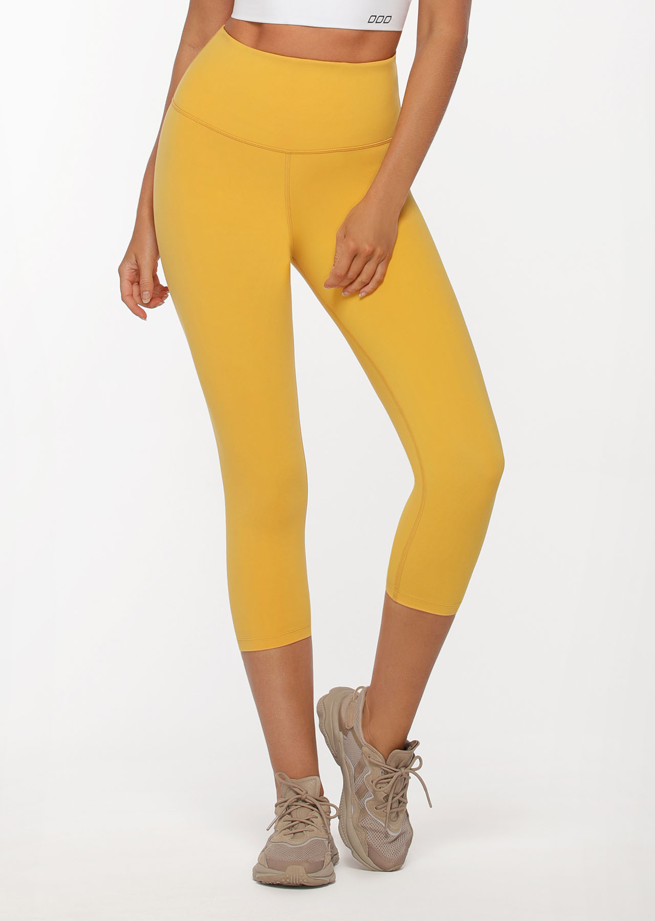 Daffodil Yellow High Waisted Leggings with Pockets | HAVAH