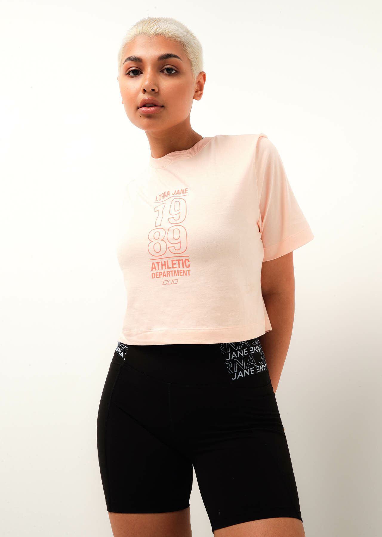 Athletic Department Oversized Cropped Tee, Pink