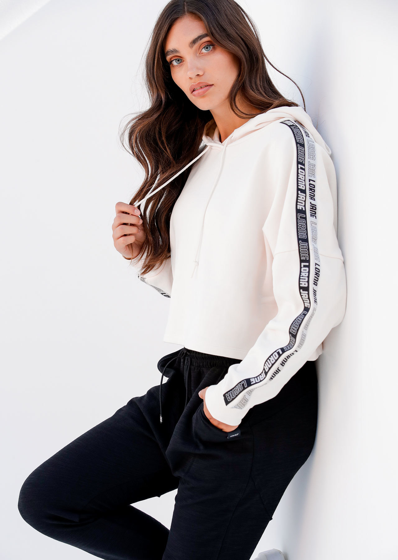 Shop Comfort Cropped Hoodie White Long Sleeve Lorna Jane USA